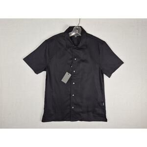 John Varvatos Star USA Men’s Short Sleeve Shirt Black Size S 100% Cotton NWT